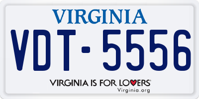 VA license plate VDT5556