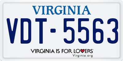 VA license plate VDT5563