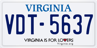 VA license plate VDT5637
