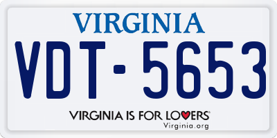 VA license plate VDT5653