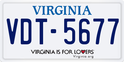 VA license plate VDT5677