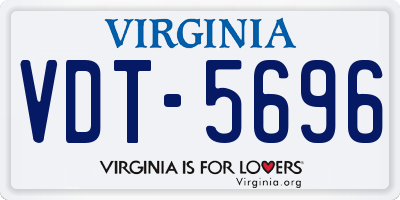 VA license plate VDT5696