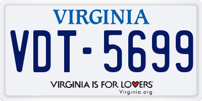 VA license plate VDT5699