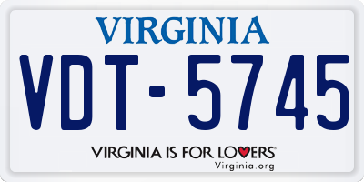 VA license plate VDT5745