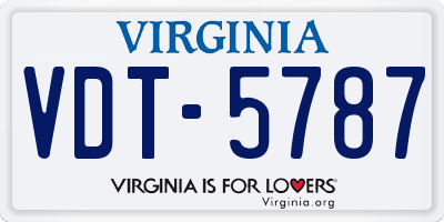 VA license plate VDT5787