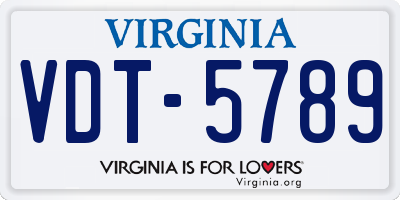 VA license plate VDT5789