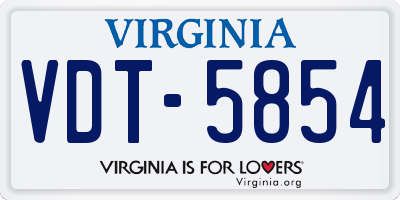 VA license plate VDT5854
