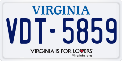 VA license plate VDT5859