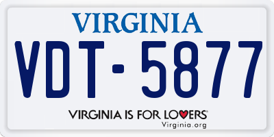 VA license plate VDT5877