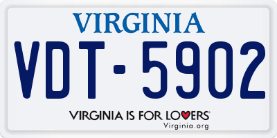 VA license plate VDT5902