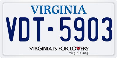 VA license plate VDT5903