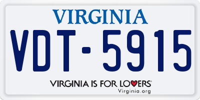 VA license plate VDT5915
