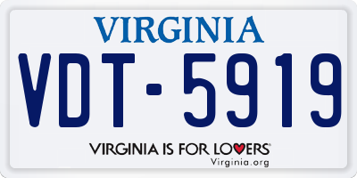VA license plate VDT5919