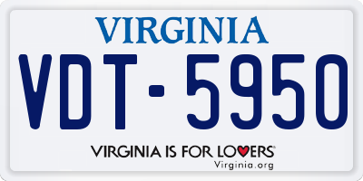 VA license plate VDT5950