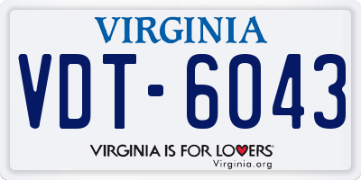 VA license plate VDT6043