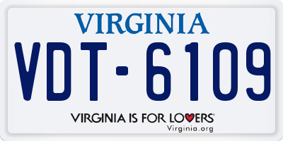VA license plate VDT6109