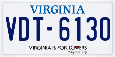 VA license plate VDT6130