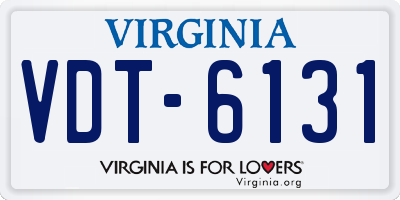 VA license plate VDT6131