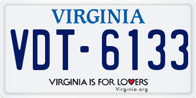 VA license plate VDT6133