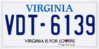 VA license plate VDT6139