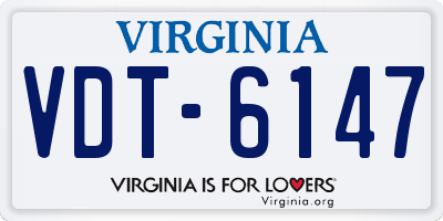VA license plate VDT6147