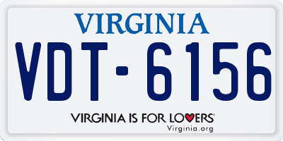 VA license plate VDT6156