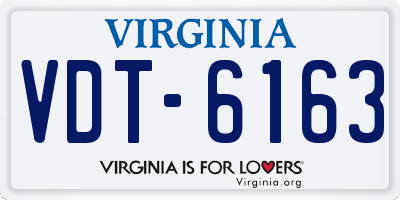 VA license plate VDT6163