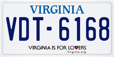 VA license plate VDT6168