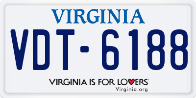 VA license plate VDT6188