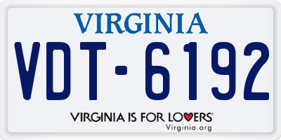 VA license plate VDT6192
