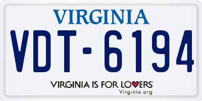 VA license plate VDT6194