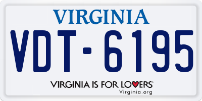 VA license plate VDT6195