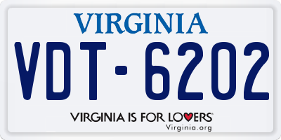 VA license plate VDT6202