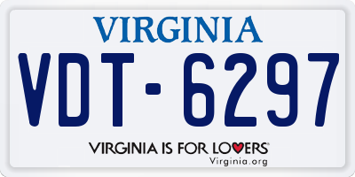 VA license plate VDT6297