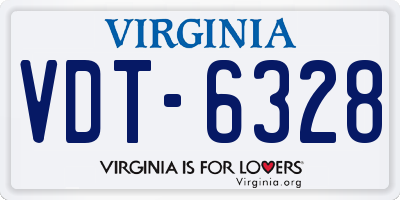 VA license plate VDT6328