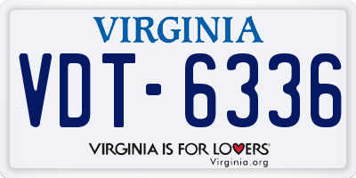 VA license plate VDT6336