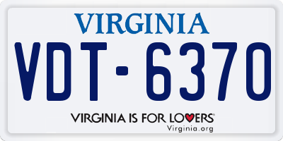 VA license plate VDT6370
