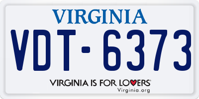 VA license plate VDT6373