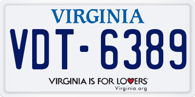 VA license plate VDT6389