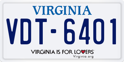 VA license plate VDT6401