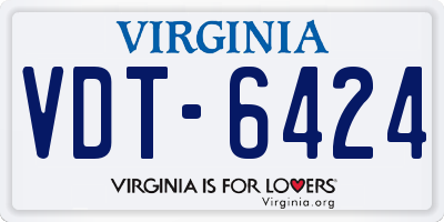 VA license plate VDT6424