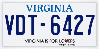 VA license plate VDT6427
