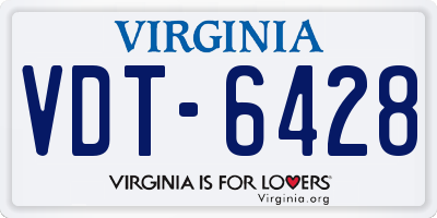 VA license plate VDT6428