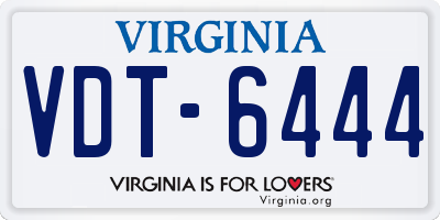 VA license plate VDT6444