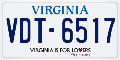 VA license plate VDT6517