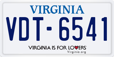 VA license plate VDT6541