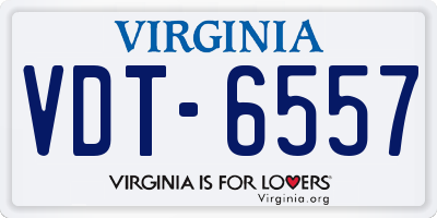 VA license plate VDT6557