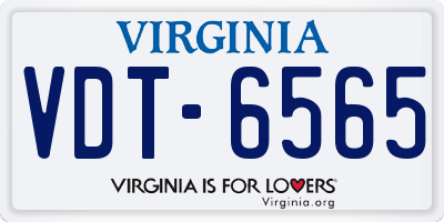 VA license plate VDT6565
