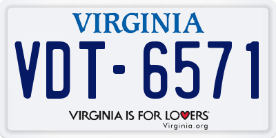 VA license plate VDT6571