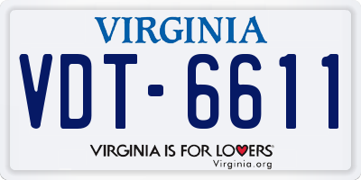VA license plate VDT6611